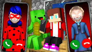 What if Elsa and ladyBug attack JJ and Mikey Security House in MInecraft Maizen