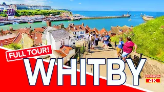 WHITBY | 4K Walk through Whitby from Whitby Abbey to Whitby Beach via the 199 Steps and Harbour