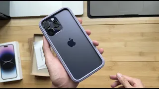 [Unboxing + install] iPhone 14 Pro Max Rhinoshield crashguard-nx Lavender + 3D impact protector