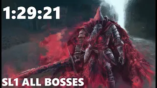 Dark Souls 3 SL1 All Bosses  Speedrun in 1:29:21