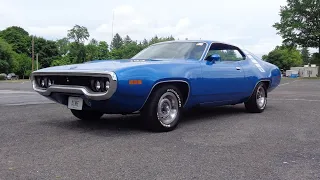 1971 Plymouth Road Runner BEEP BEEP in Blue & 383 Engine Sound on My Car Story with Lou Costabile