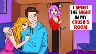 I Spend the Night in My Crush Closet | My Animated Story