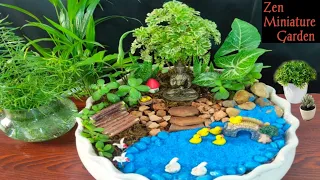 Zen Miniature garden | DIY Bench miniature garden | DIY fairy garden | how to make miniature garden