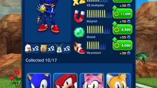 Showing my skins in sonic dash