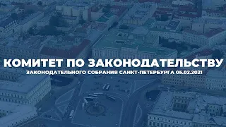 Заседание комитета по законодательству Законодательного Собрания Санкт-Петербурга 05.02.2021