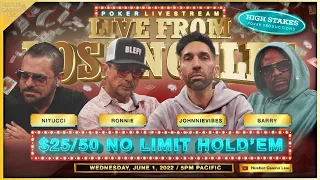 JohnnieVibes, Barry, Nitucci, Ronnie & Patrick Play $25/50 No Limit Hold'em - Commentary by DGAF