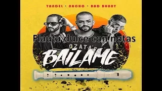 Nacho, Yandel, Bad Bunny - Báilame (Remix) ¡Flauta dulce completa!