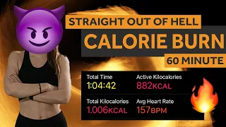 1000 CALORIES WORKOUT | 60 MIN FUNCTIONAL HARDCORE HIIT | (no equipment) | 055