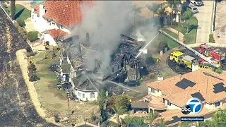 Chino Hills fire damages home, chars 154 acres | ABC7
