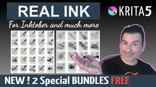 41 Ink BRUSHES in Krita 5  for #inktober  and MUCH MORE