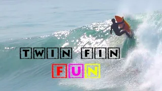 TWIN FIN surfing point break - 5'9 epoxy Futures twin fins keel - Twin Fin Fun surfboard