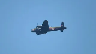 One of only two airworthy Avro Lancaster bombers C-GVRA flying on Canada Day
