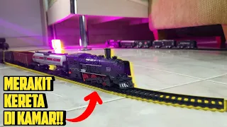 MERAKIT KERETA DI KAMAR TIDUR!! | Unboxing Mainan Kereta Api Rail King