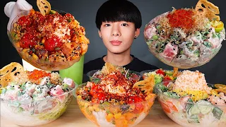 ASMR POKE GO | HAWAIIAN SASHIMI POKE BOWLS 🔥 SALMON, OCTOPUS, TUNA (Eating Sound) | MAR ASMR