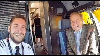 Surprising my dad as a pilot on his flight!