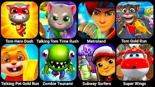 Talking Tom Time Rush, Zombie Tsunami, Tom Hero Dash, Runner Coaster, Going Balls, Metroland...