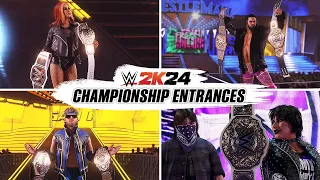 WWE 2K24 Double Title Entrances ft. Roman Reigns, Logan Paul, Seth Rollins, Becky Lynch & More!