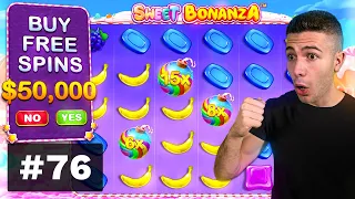 $50000 BONUS BUY on Sweet Bonanza, HUGE BASE GAME WIN on Fruit Party - AyeZee Stream Highlights #76