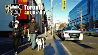 4 km sunny Sunday walk in Toronto along Queen and Dundas Ave