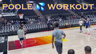 📺 Jordan Poole (+Juan Toscano-Anderson) workout/threes at Warriors pregame before Utah Jazz