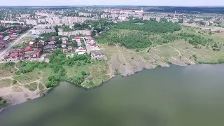 Став ХБК города Шахты с высоты птичьего полета квадрокоптера 19 июня 2017 года Ростовская область