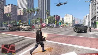 GTA 5 - Stealing a Minigun + Six Star Escape