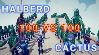 100 HALBERD VS 100 CACTUS TABS - Totally Accurate Battle Simulator