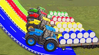 LOADER OF COLORS! GIANT CHALLENGER TRACTORS vs MEGA COTTON BALES! TRANSPORT TO HIGH GARAGE! FS22