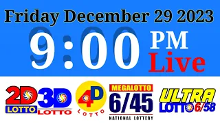 Pcso Lotto Result Live Today 9pm December 29 2023