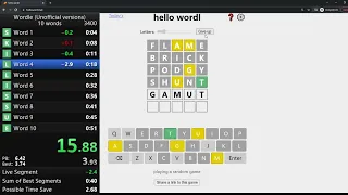 Wordle 10 Word Speedrun in 40.84