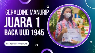 Juara 1 Lomba Baca UUD 1945 | Geraldine R. Manurip