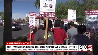 ‘Strike is on’ as Culinary Union workers demand new contract from Virgin Hotels