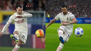 zlatan ibrahimovic-free kick goal vs Genoa |PES 2021 Recreation