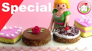 Playmobil deutsch - Pimp my PLAYMOBIL - Kuchen basteln - DIY für Kinder - Familie Hauser