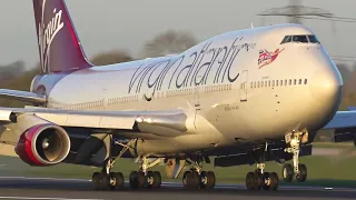 STUNNING SUNRISE ARRIVALS - Up Close A330, A350, A380, 747, 767, 787 Landings at Manchester Airport