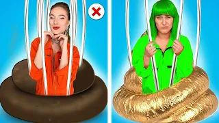 RICH JAIL VS BROKE JAIL CHALLENGE || Funny Prison Situations & DIY Ideas by Crafty Panda