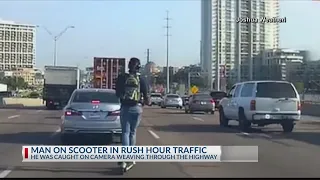BEEP BEEP! Man caught on camera riding scooter on I-35 in Dallas