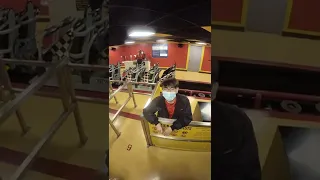 POV of 7'1 Man Getting Kicked Off Rollercoaster #shorts #rollercoaster #tall
