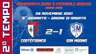 Campionato Serie B Femminile CORTEFRANCA - S.MARINO 0-1 / 2° Tempo / 9^ Giornata - 31 ottobre 2021