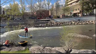 Water Paddling against the current