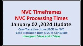 NVC Processing Times As of January 2, 2024 || NVC Timeframes || USCIS to NVC and NVC to Consulate