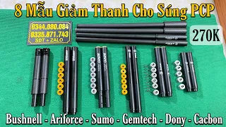 Giảm Thanh PCP | 8 Mẫu Giảm Thanh Lắp Súng PCP | Bushnell - Ariforce - Sumo - Gemtech - Dony Cacbon