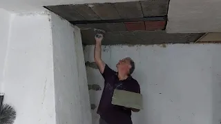 43. Can I get it to stick? Rendering our Portuguese block ceiling.