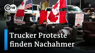 Kanadischer Trucker-Protest wird international zum Vorbild | DW Nachrichten