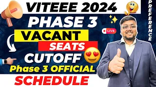 VITEEE 2024 Phase 2 Official Vacant Seats🥳 | VIT Phase 3   | VITEEE Counselling 2024 | VIT 2024