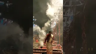 GANGA AARTI 🚩🕉️🙏 #banaras #varanasi #harharmahadev #kashi #trishul #हिंदू #viral #traveling