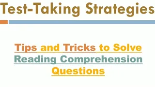 Reading Comprehension ¦ Test-Taking Strategies { TIPS & TRICKS}