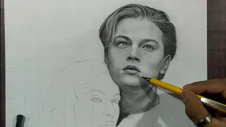 Leonardo Dicaprio Realistic Drawing | Jack and Rose from Titanic | PART 1