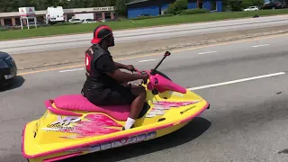 Kawasaki Jet Ski Motorcycle on Atlanta Freeway