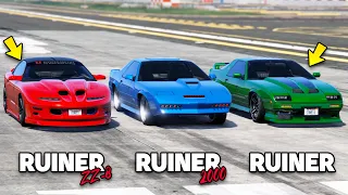 GTA 5 Online: RUINER ZZ-8 VS RUINER 2000 VS RUINER (WHICH IS FASTEST?)